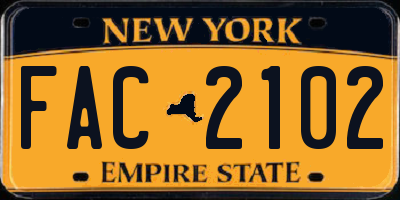 NY license plate FAC2102