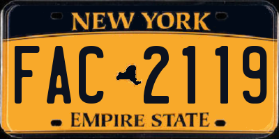 NY license plate FAC2119