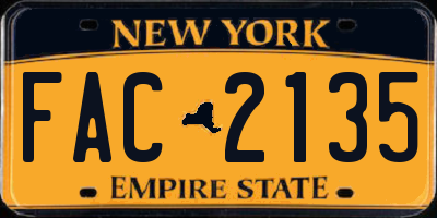 NY license plate FAC2135
