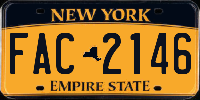 NY license plate FAC2146