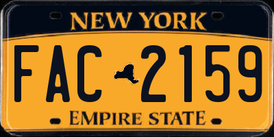 NY license plate FAC2159