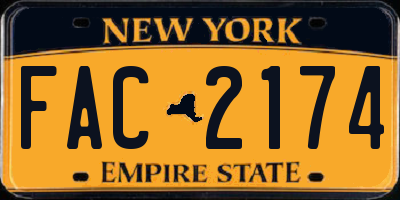 NY license plate FAC2174