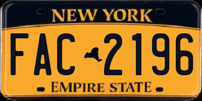 NY license plate FAC2196