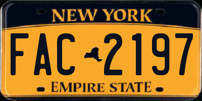 NY license plate FAC2197