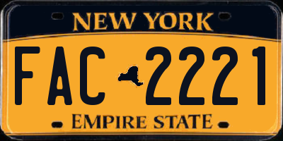 NY license plate FAC2221
