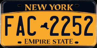 NY license plate FAC2252