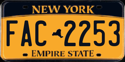 NY license plate FAC2253