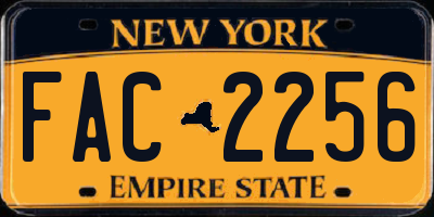 NY license plate FAC2256