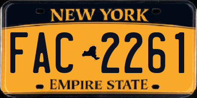 NY license plate FAC2261