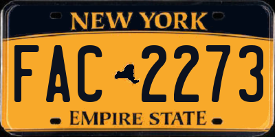 NY license plate FAC2273