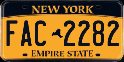 NY license plate FAC2282