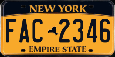 NY license plate FAC2346