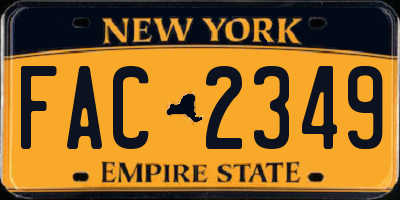 NY license plate FAC2349