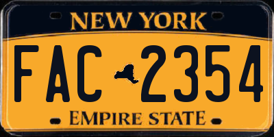 NY license plate FAC2354