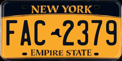 NY license plate FAC2379