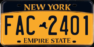 NY license plate FAC2401