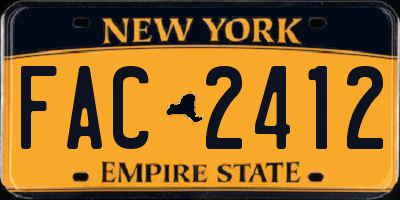 NY license plate FAC2412