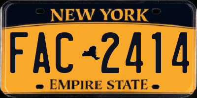 NY license plate FAC2414