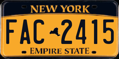 NY license plate FAC2415