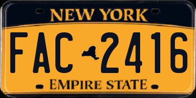 NY license plate FAC2416