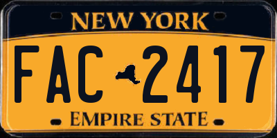 NY license plate FAC2417