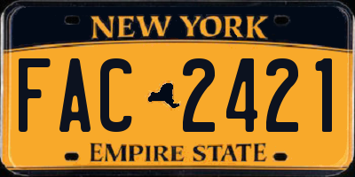 NY license plate FAC2421