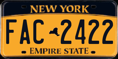 NY license plate FAC2422