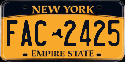 NY license plate FAC2425