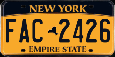 NY license plate FAC2426