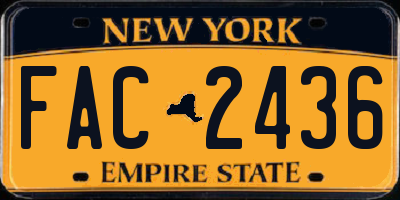 NY license plate FAC2436