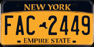 NY license plate FAC2449
