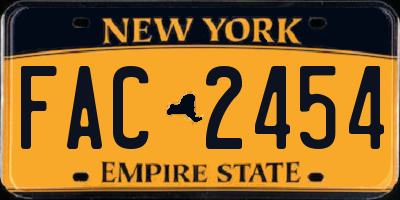 NY license plate FAC2454