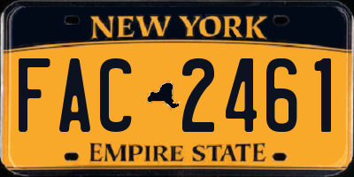 NY license plate FAC2461