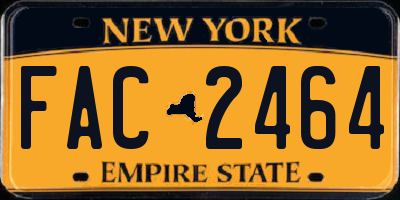 NY license plate FAC2464