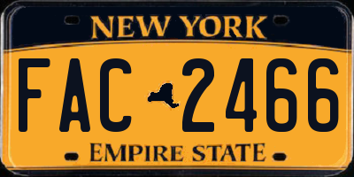 NY license plate FAC2466