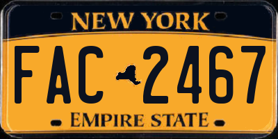 NY license plate FAC2467