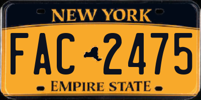 NY license plate FAC2475