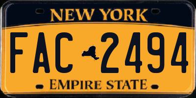 NY license plate FAC2494