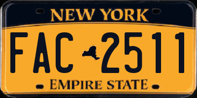 NY license plate FAC2511
