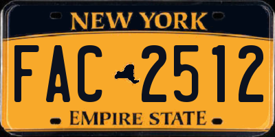 NY license plate FAC2512