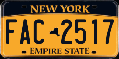 NY license plate FAC2517