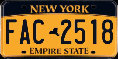 NY license plate FAC2518