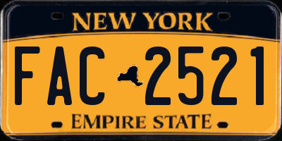 NY license plate FAC2521