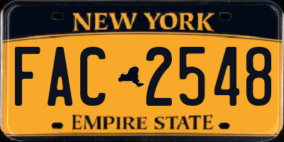 NY license plate FAC2548