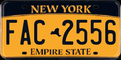 NY license plate FAC2556