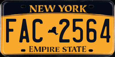 NY license plate FAC2564