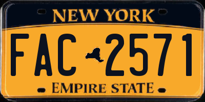 NY license plate FAC2571