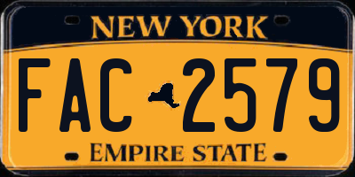 NY license plate FAC2579