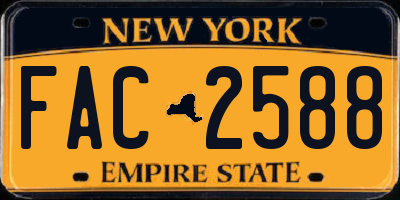 NY license plate FAC2588