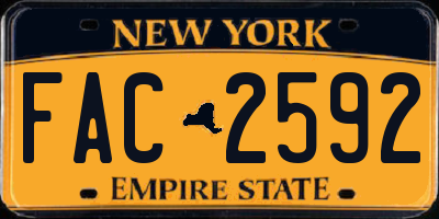 NY license plate FAC2592